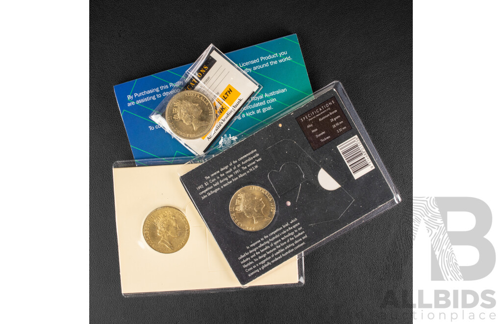 Australian RAM Five Dollar Coins 1988, 1990, 1992, 2003