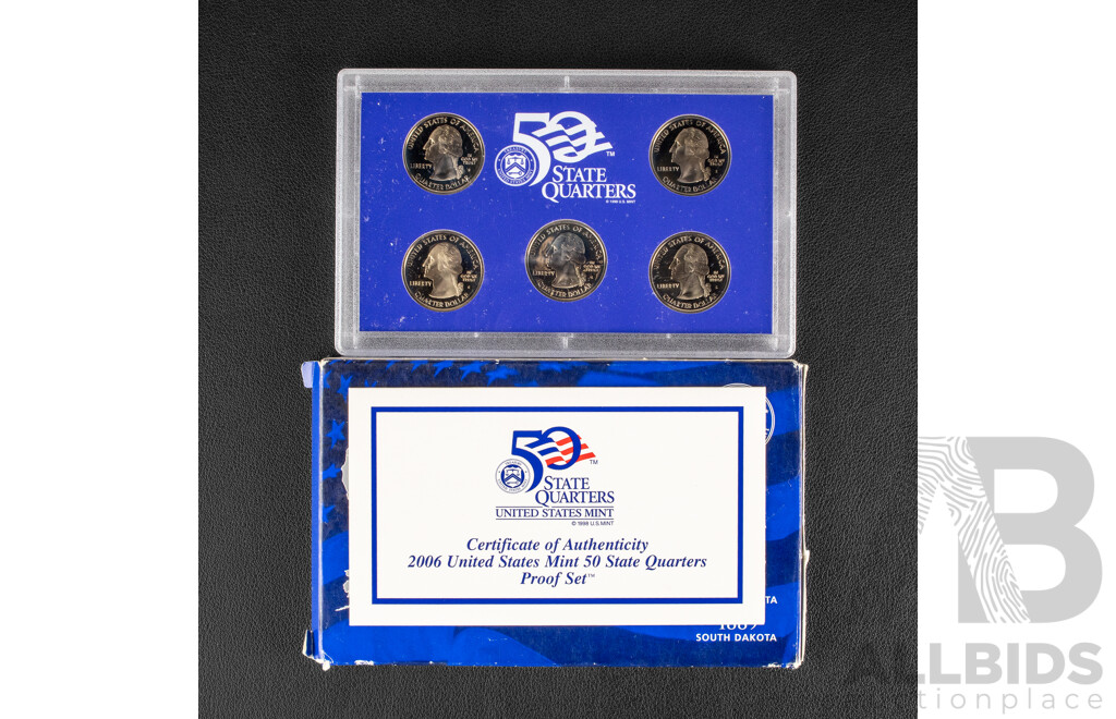 Four USA Proof State Quarter Sets 2001, 2006, 2007, 2009