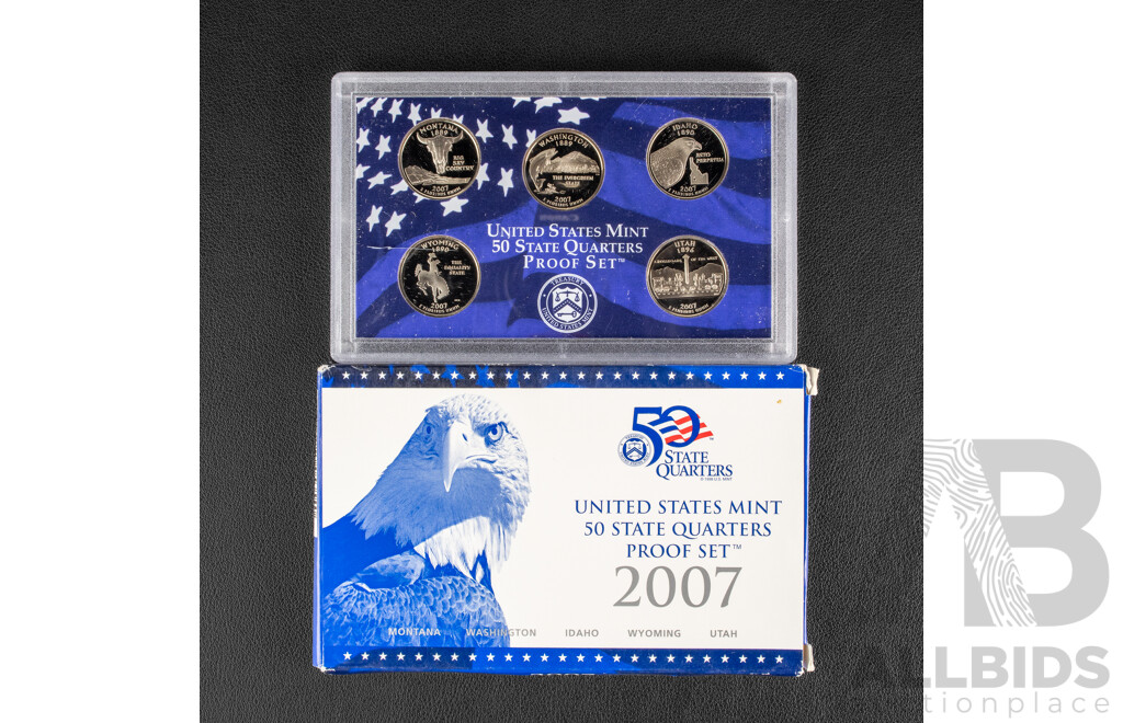 Four USA Proof State Quarter Sets 2001, 2006, 2007, 2009
