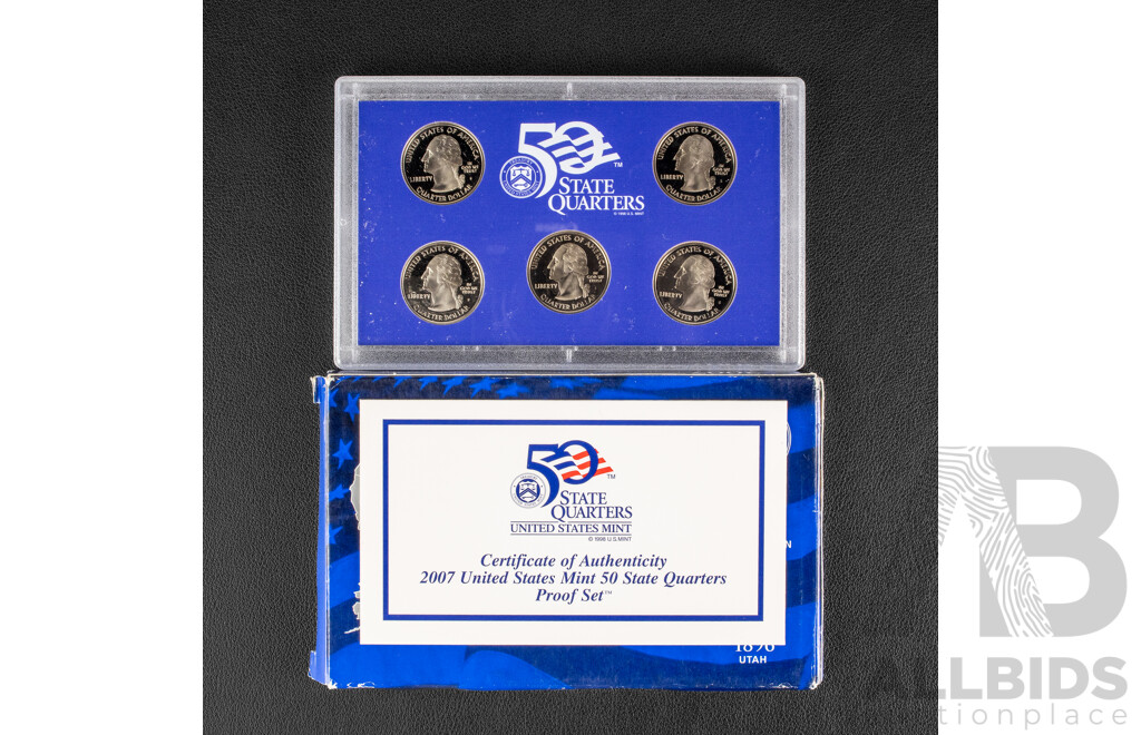 Four USA Proof State Quarter Sets 2001, 2006, 2007, 2009