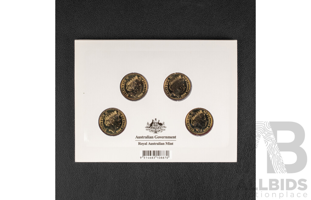 Australian 2016 Four One Dollar Mint and Privy Mark Coin Set. Australia's First Mint