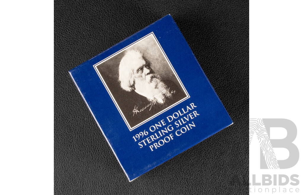 Australian RAM 1996 Silver Proof One Dollar Coin, Sir Henry Parkes