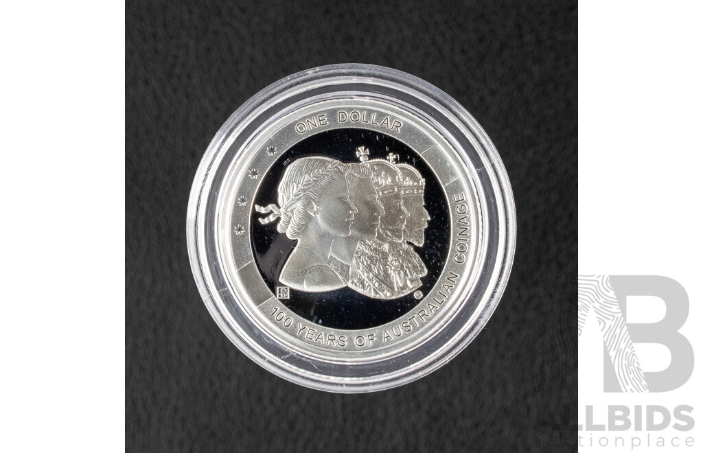 Australian RAM 2010 Silver Proof One Dollar Coin, 100 years Australian Coinage.