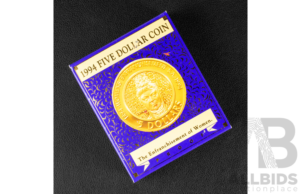 Australian 1994 RAM Proof Five Dollar Coin, The Enfranchisement of Women