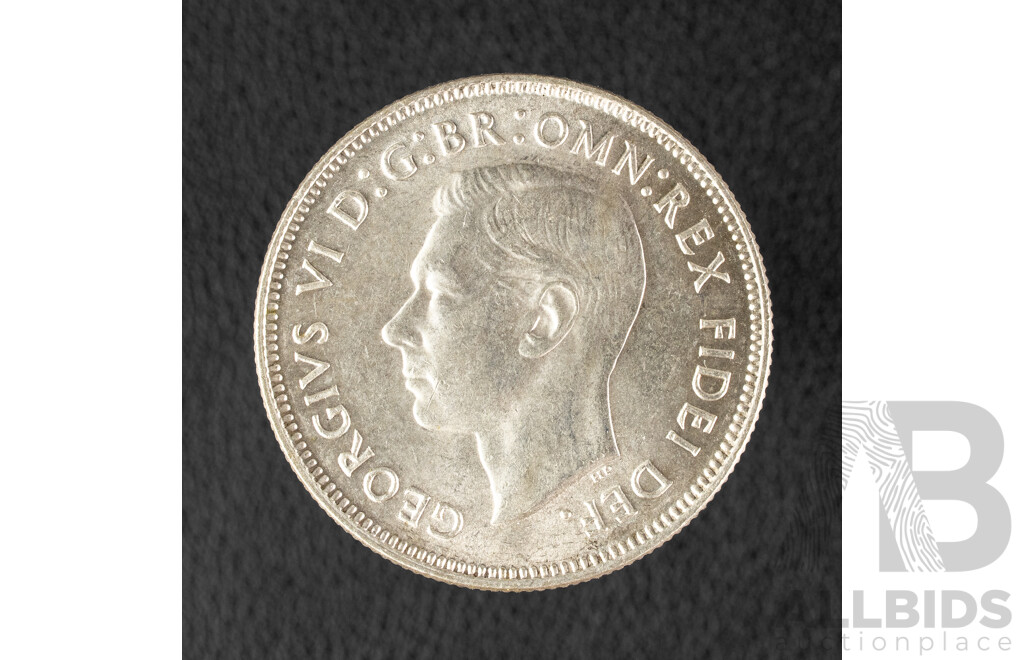 Australian 1951 a/UNC Silver Florin Federation .500