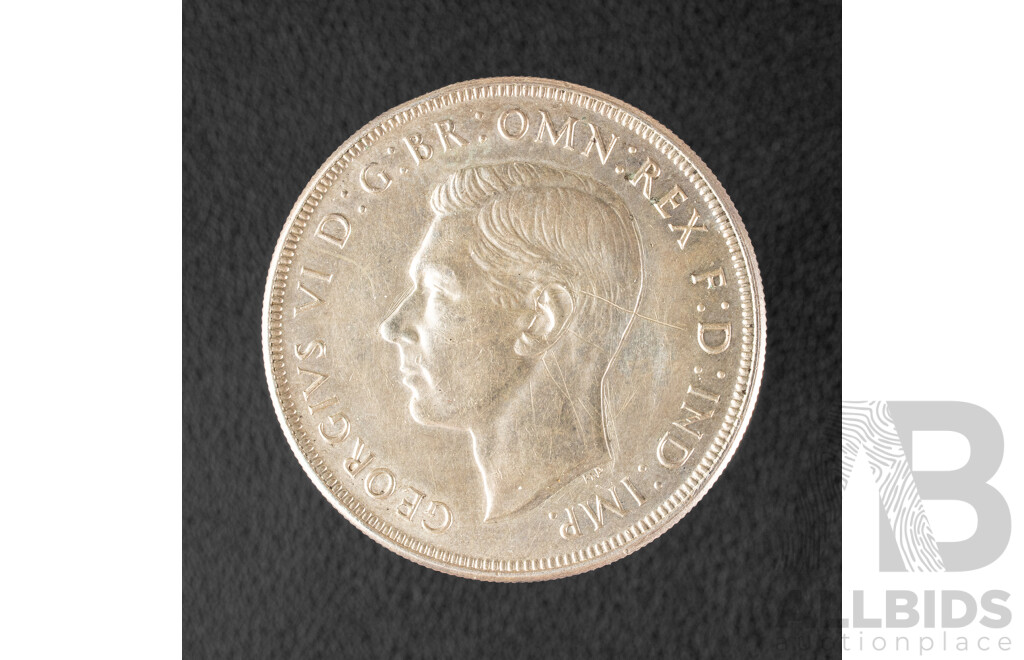 Australian 1937 KGVI Silver Crown VF .925