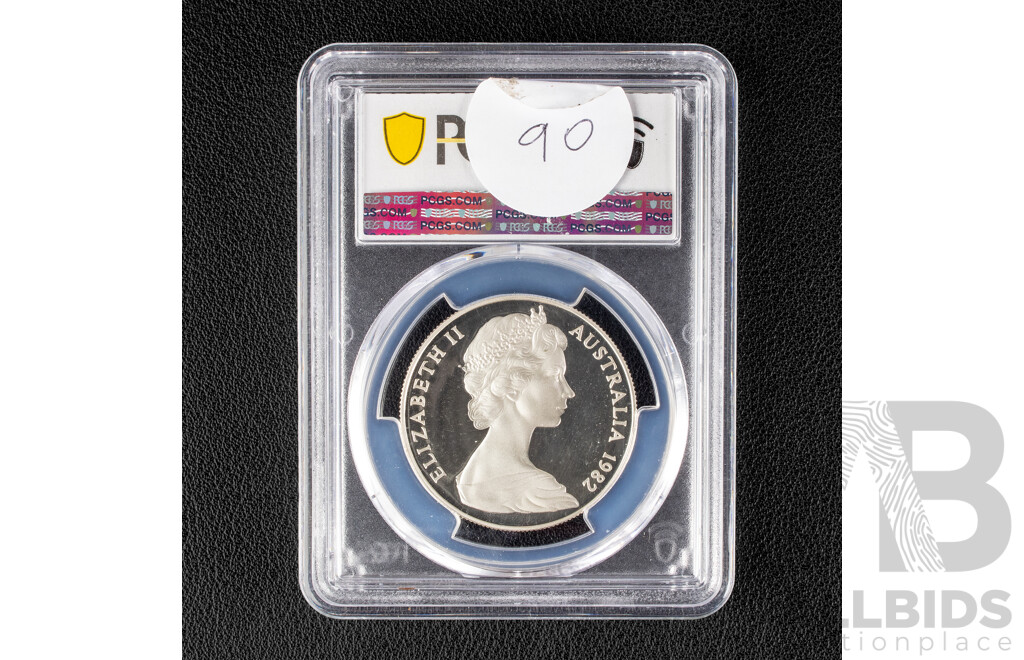 Australian 1982 Silver Proof Fifty Cent Coin, Brisbane Commonwealth Games, Graded PCGS PR69DCAM