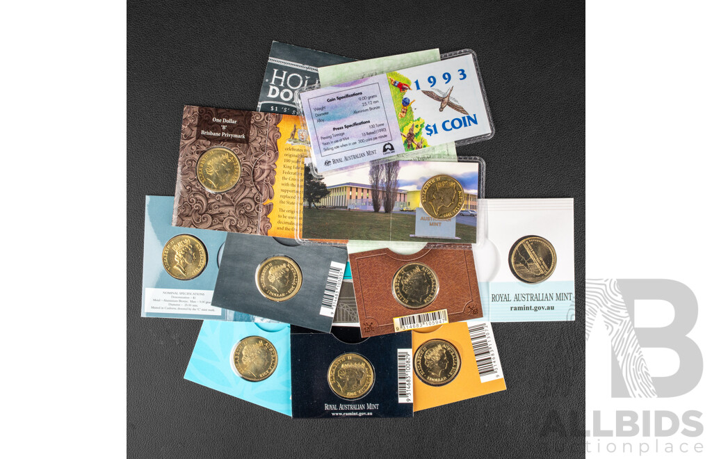 Ten Australian commemorative One Dollar Coins, Many Mint Marked