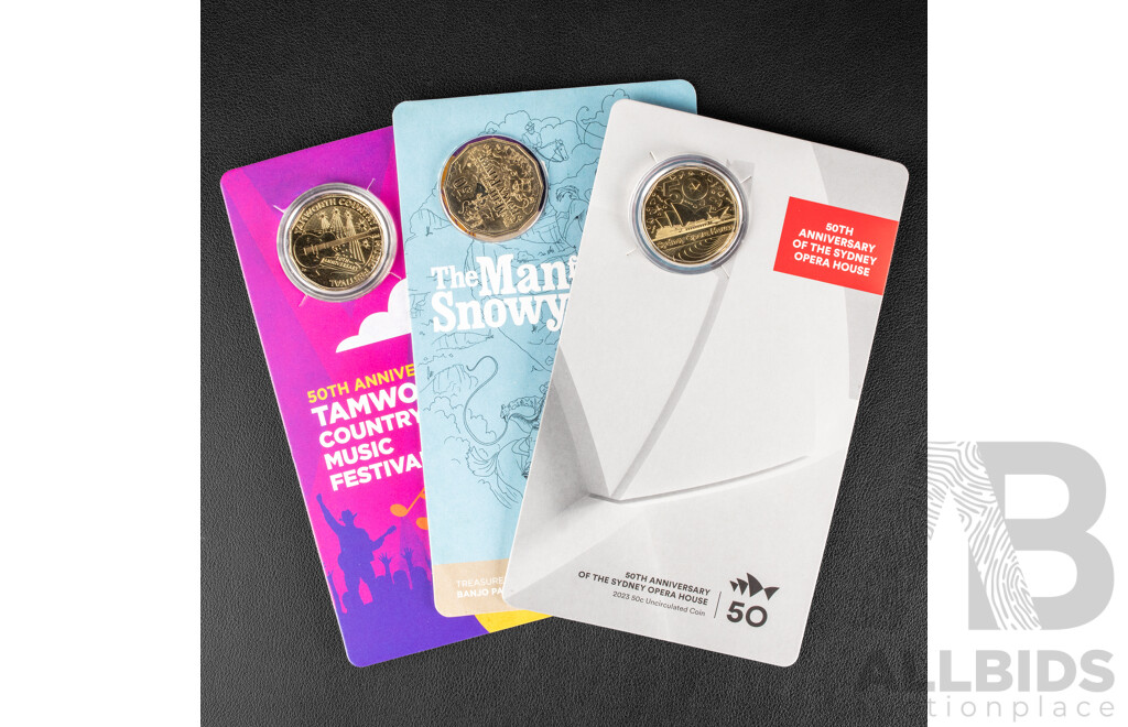 Three Australian Commemorative Fifty Cent Coins