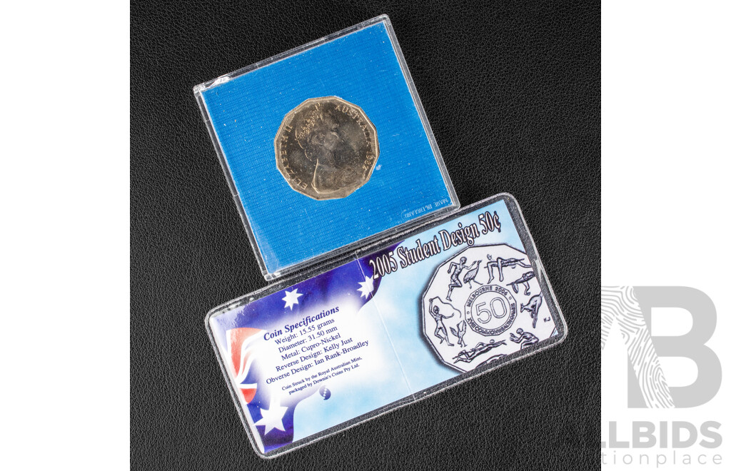 Australian 2005, 1982 UNC Commemorative Fifty Cent Coins