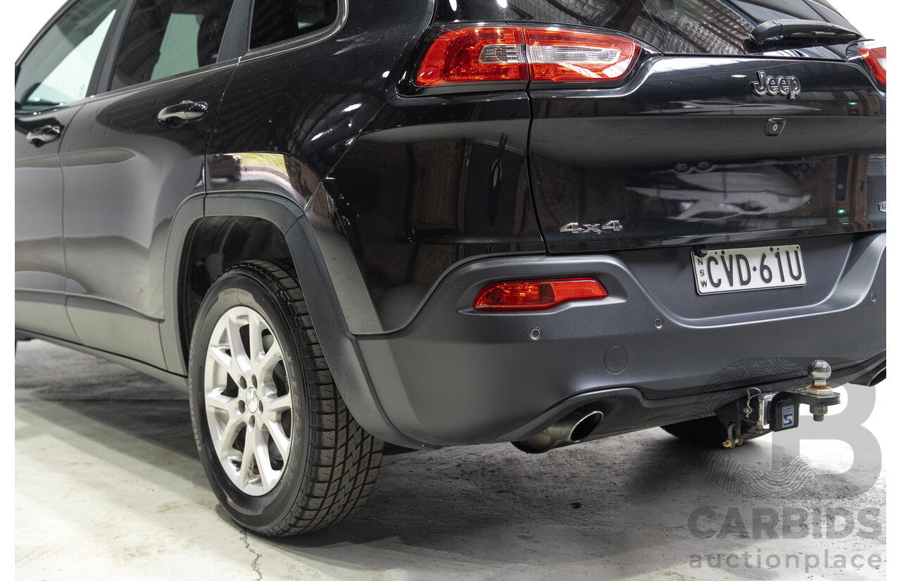 09/2014 Jeep Cherokee LONGITUDE (4x4) KL MY15 4d Wagon Black 3.2L