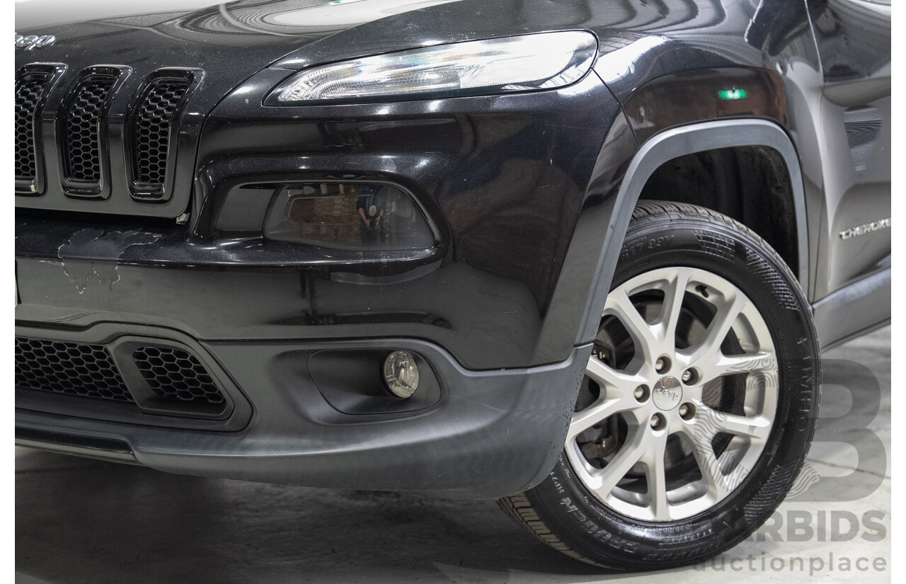 09/2014 Jeep Cherokee LONGITUDE (4x4) KL MY15 4d Wagon Black 3.2L