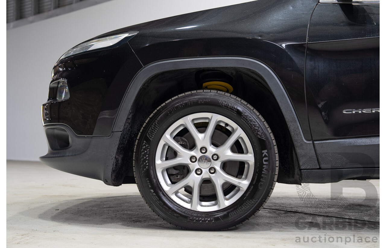 09/2014 Jeep Cherokee LONGITUDE (4x4) KL MY15 4d Wagon Black 3.2L