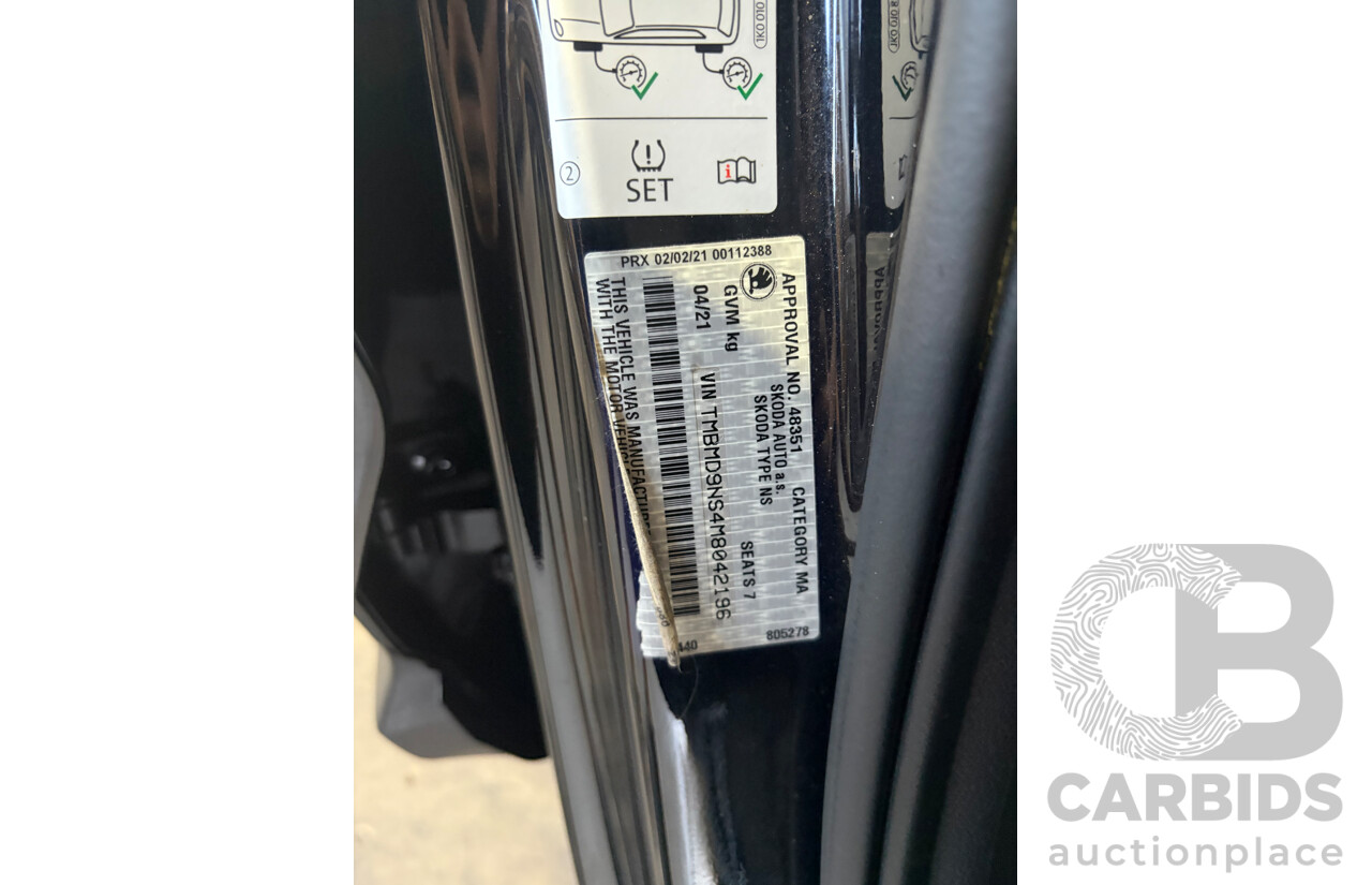 04/2021 Skoda Kodiaq 132 TSI (4x4) NS MY21 4d Wagon Black 2.0L