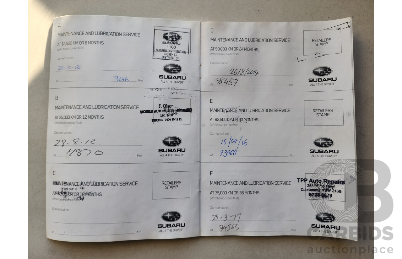 03/2011 Subaru Forester X MY11 4d Wagon Black 2.5L