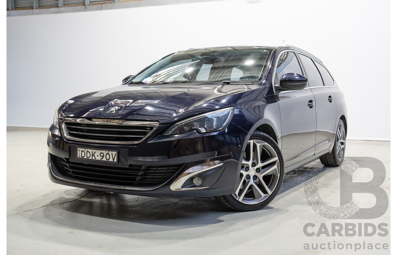 02/2015 Peugeot 308 Touring Allure T9 4d Wagon Blue Turbo 1.6L