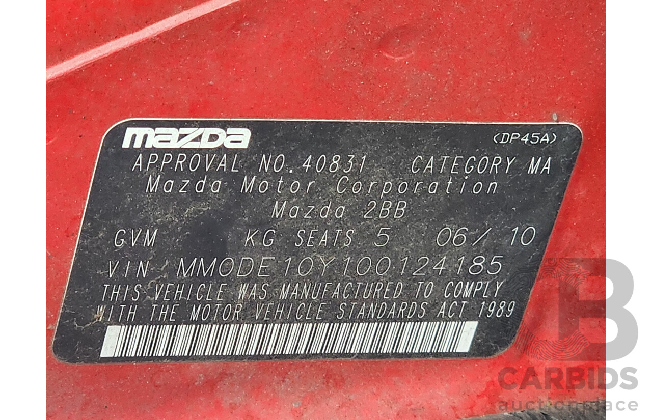 06/2010 Mazda Mazda2 MAXX DE 5d Hatchback Red 1.5L