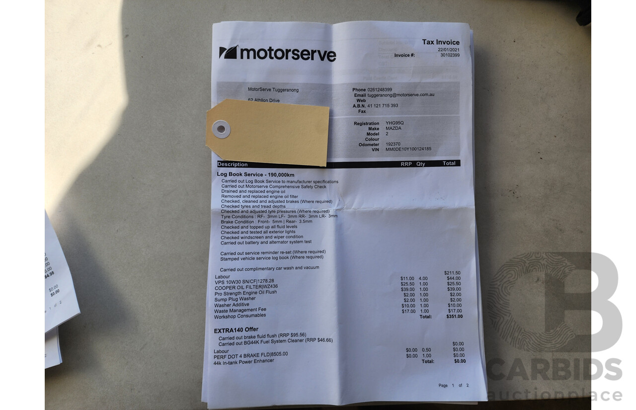06/2010 Mazda Mazda2 MAXX DE 5d Hatchback Red 1.5L