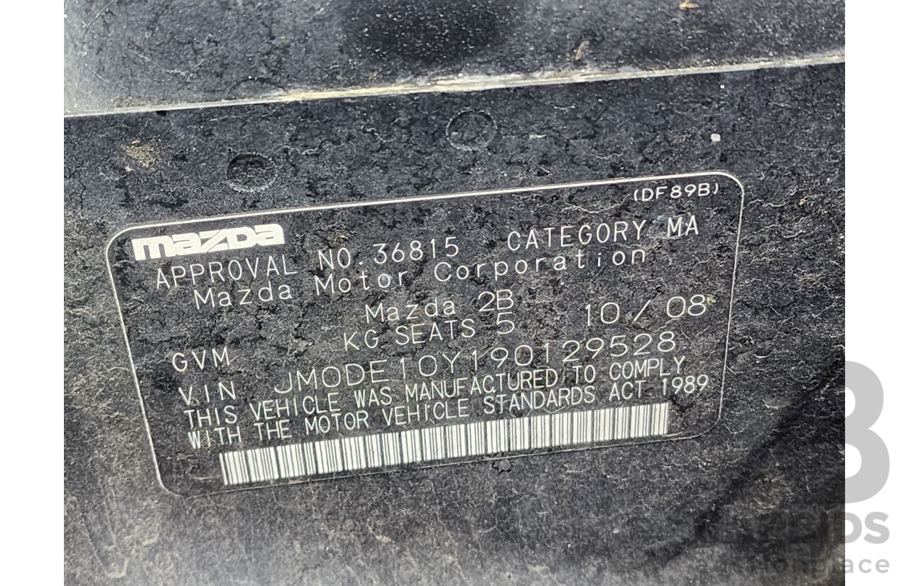 10/2008 Mazda Mazda2 Genki DE 5d Hatchback Grey 1.5L