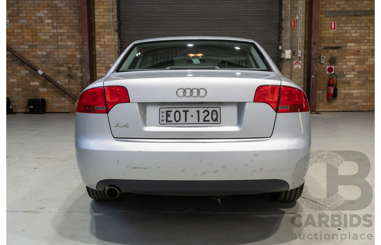 10/2006 Audi A4 2.0 B7 4d Sedan Silver 2.0L