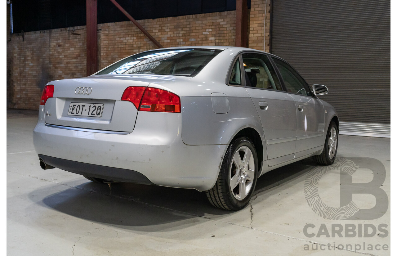 10/2006 Audi A4 2.0 B7 4d Sedan Silver 2.0L