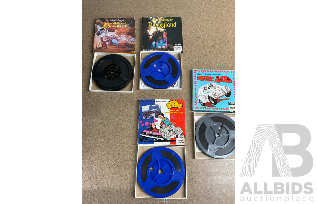Vintage Walt Disney Super 8 Home Movie Film Boxes - LOT of 4