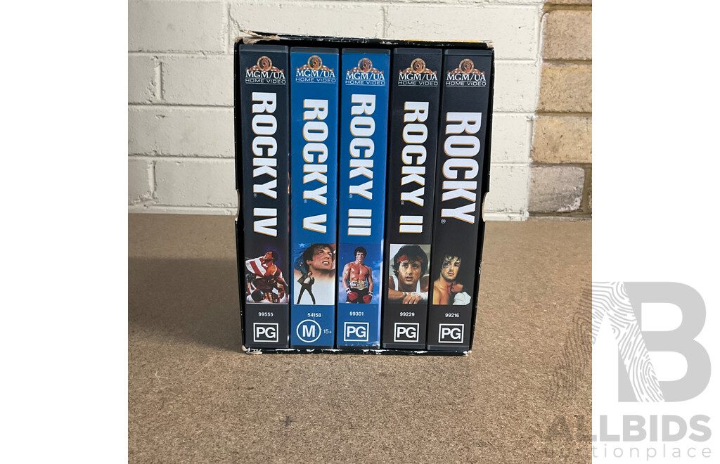 Vintage 5-Tape VHS Box Set - ROCKY Collection