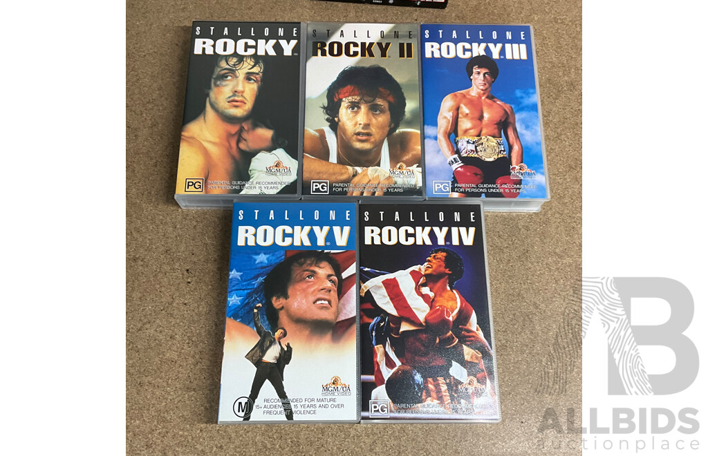 Vintage 5-Tape VHS Box Set - ROCKY Collection