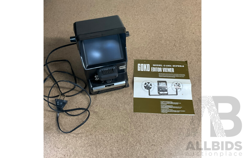Vintage GOKO Model G-1001 Super-8 Editor Viewer Set - GOKU Sound Unit & GOKU Sound Fader with Other Accessories