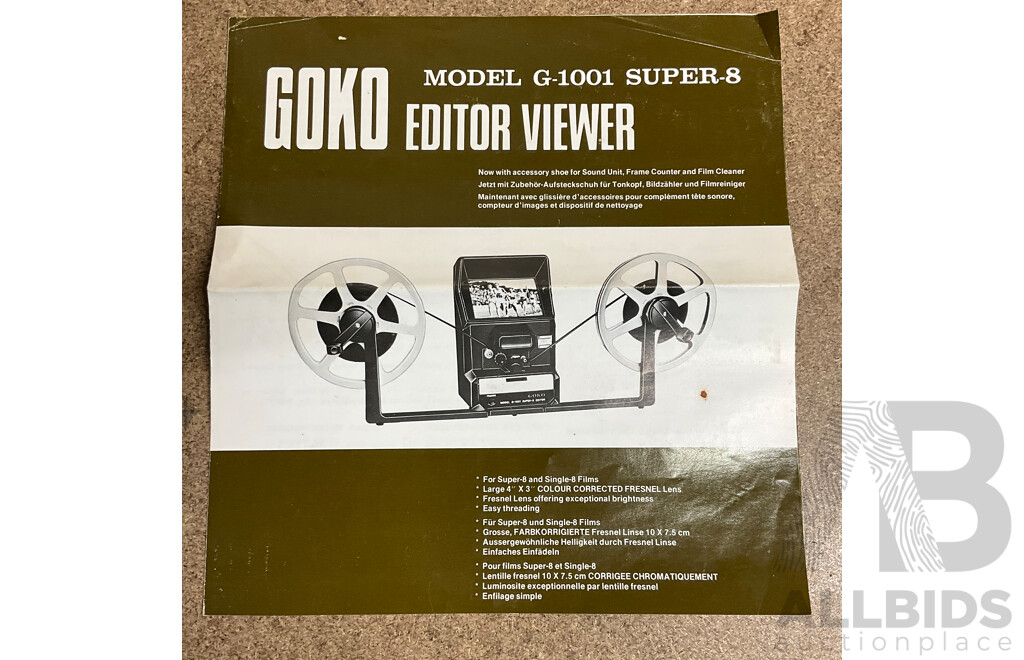 Vintage GOKO Model G-1001 Super-8 Editor Viewer Set -  GOKU Sound Unit & GOKU Sound Fader with Other Accessories