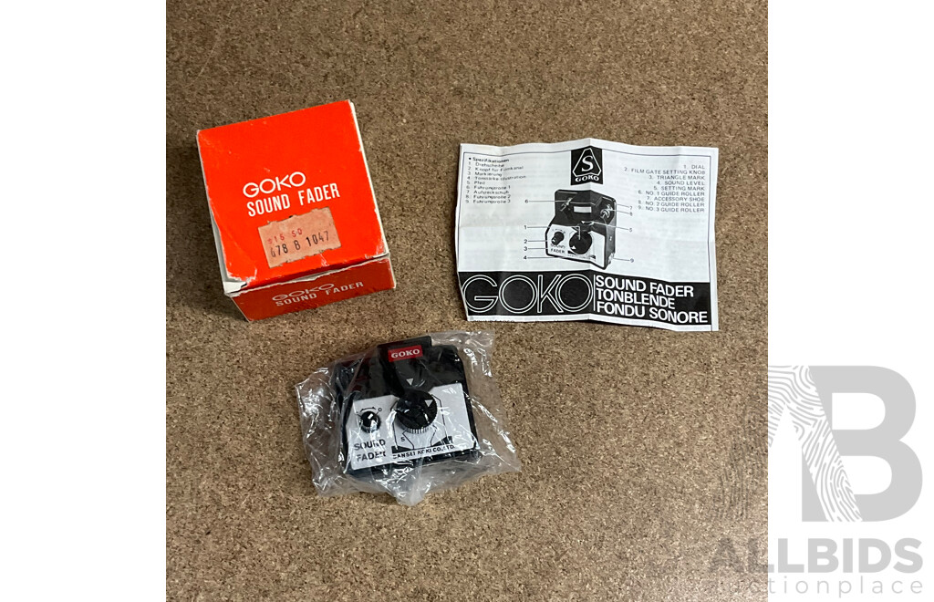 Vintage GOKO Model G-1001 Super-8 Editor Viewer Set -  GOKU Sound Unit & GOKU Sound Fader with Other Accessories
