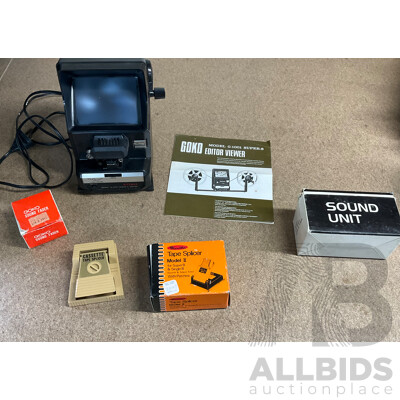 Vintage GOKO Model G-1001 Super-8 Editor Viewer Set -  GOKU Sound Unit & GOKU Sound Fader with Other Accessories