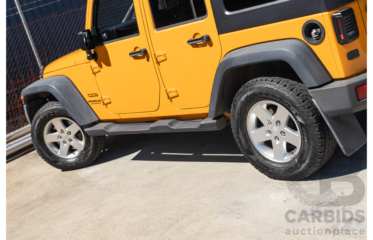 08/2012 Jeep Wrangler Unlimited Sport (4x4) MY11 4D Hardtop Orange Turbo 2.8L