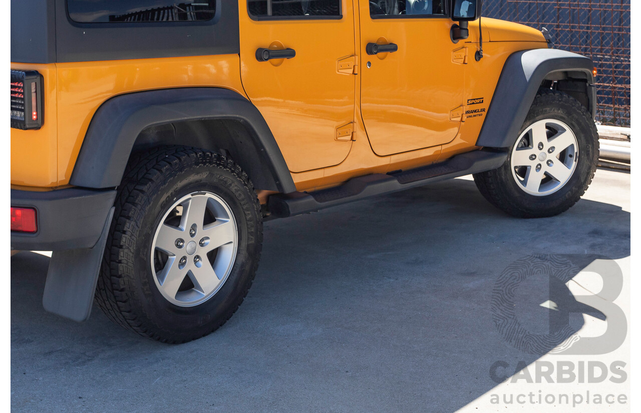 08/2012 Jeep Wrangler Unlimited Sport (4x4) MY11 4D Hardtop Orange Turbo 2.8L