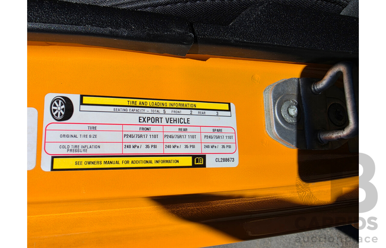 08/2012 Jeep Wrangler Unlimited Sport (4x4) MY11 4D Hardtop Orange Turbo 2.8L