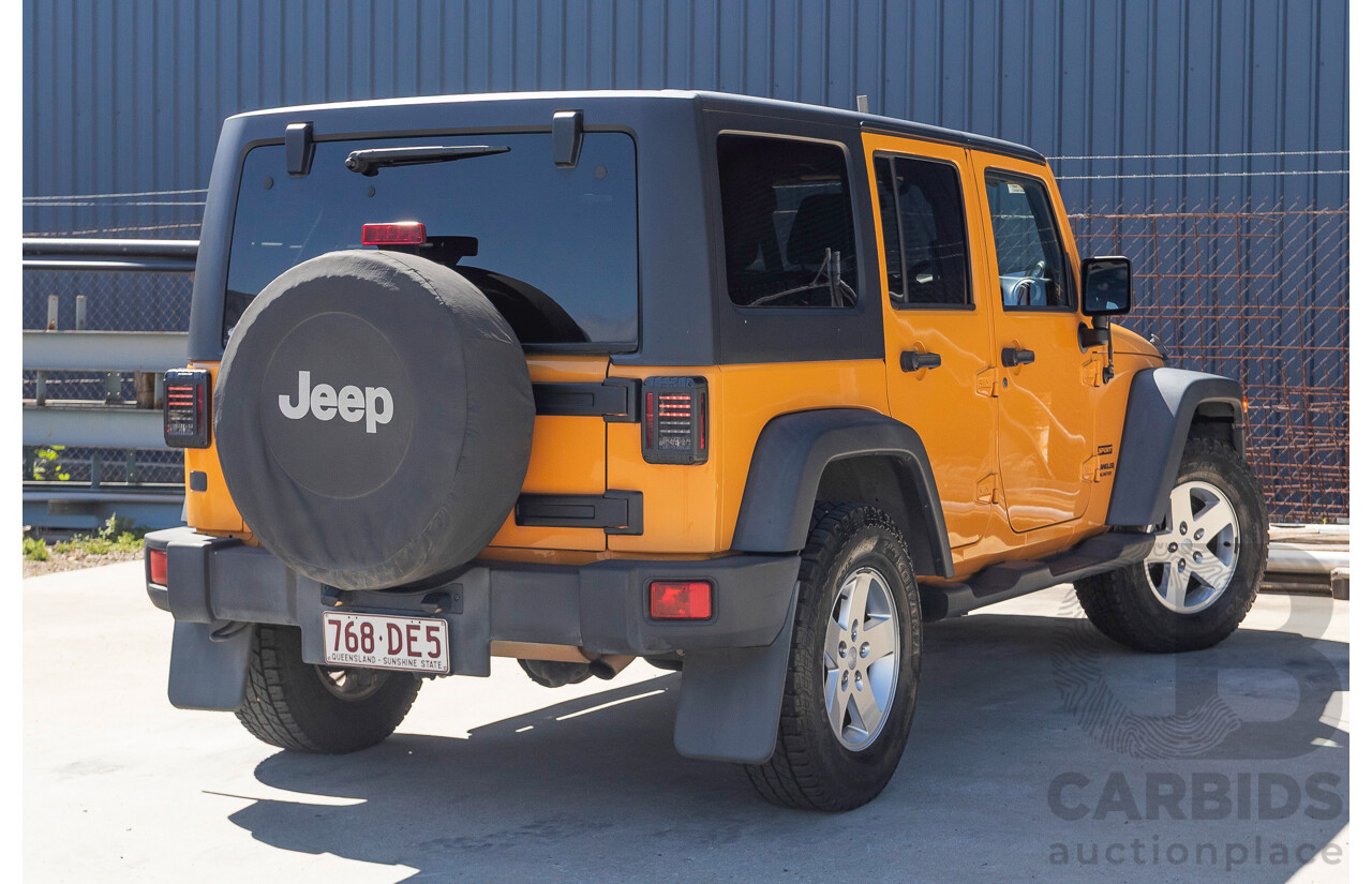 08/2012 Jeep Wrangler Unlimited Sport (4x4) MY11 4D Hardtop Orange Turbo 2.8L