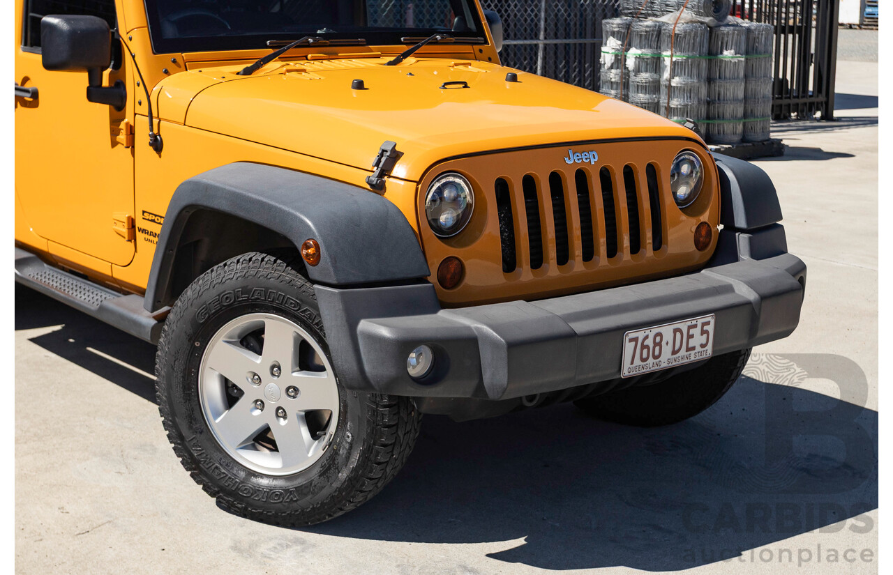08/2012 Jeep Wrangler Unlimited Sport (4x4) MY11 4D Hardtop Orange Turbo 2.8L