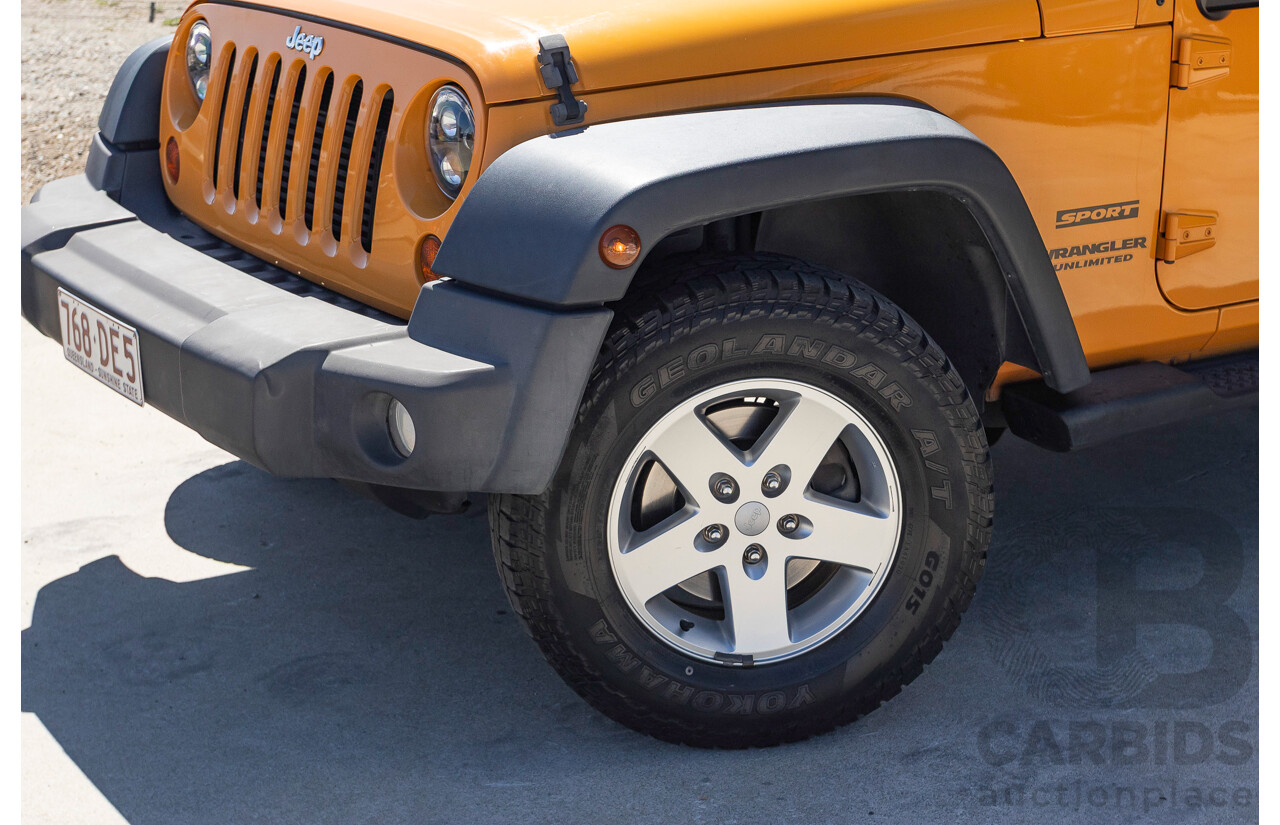 08/2012 Jeep Wrangler Unlimited Sport (4x4) MY11 4D Hardtop Orange Turbo 2.8L