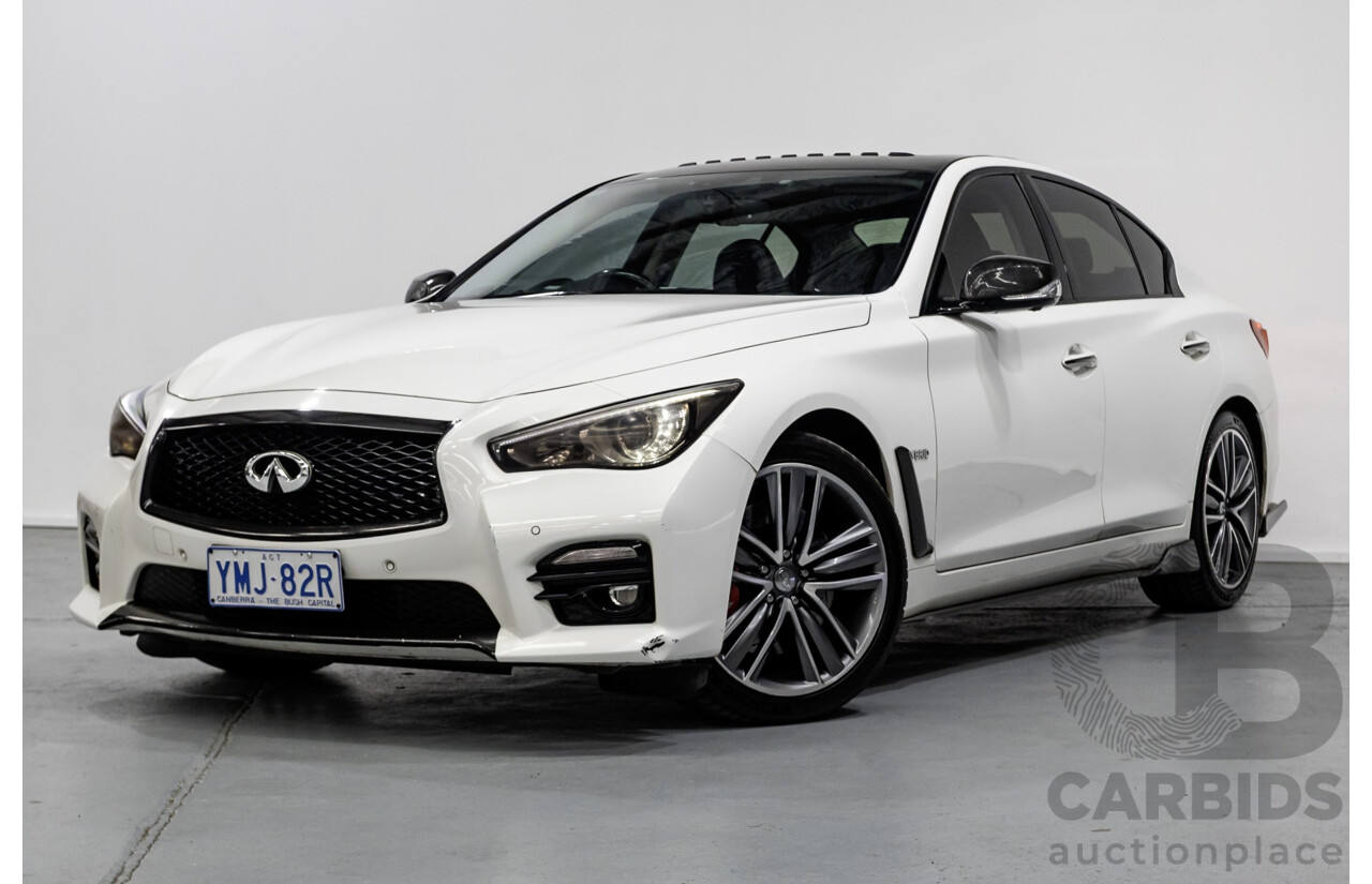8/2014 Infiniti Q50s Hybrid Premium (AWD) V37 4d Sedan Moonlight White Pearl V6 3.5L