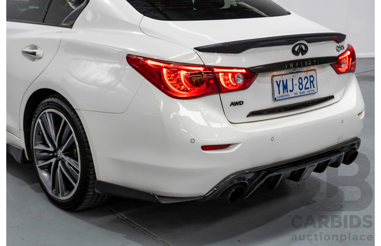 8/2014 Infiniti Q50s Hybrid Premium (AWD) V37 4d Sedan Moonlight White Pearl V6 3.5L