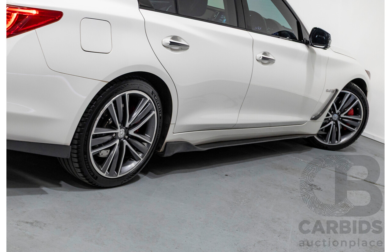 8/2014 Infiniti Q50s Hybrid Premium (AWD) V37 4d Sedan Moonlight White Pearl V6 3.5L