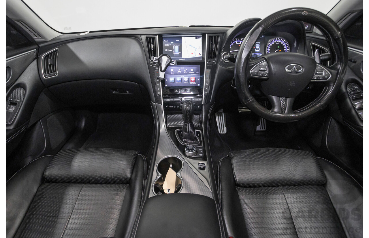 8/2014 Infiniti Q50s Hybrid Premium (AWD) V37 4d Sedan Moonlight White Pearl V6 3.5L