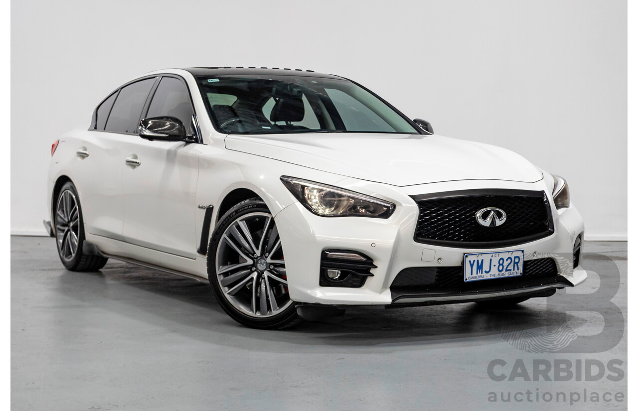 8/2014 Infiniti Q50s Hybrid Premium (AWD) V37 4d Sedan Moonlight White Pearl V6 3.5L