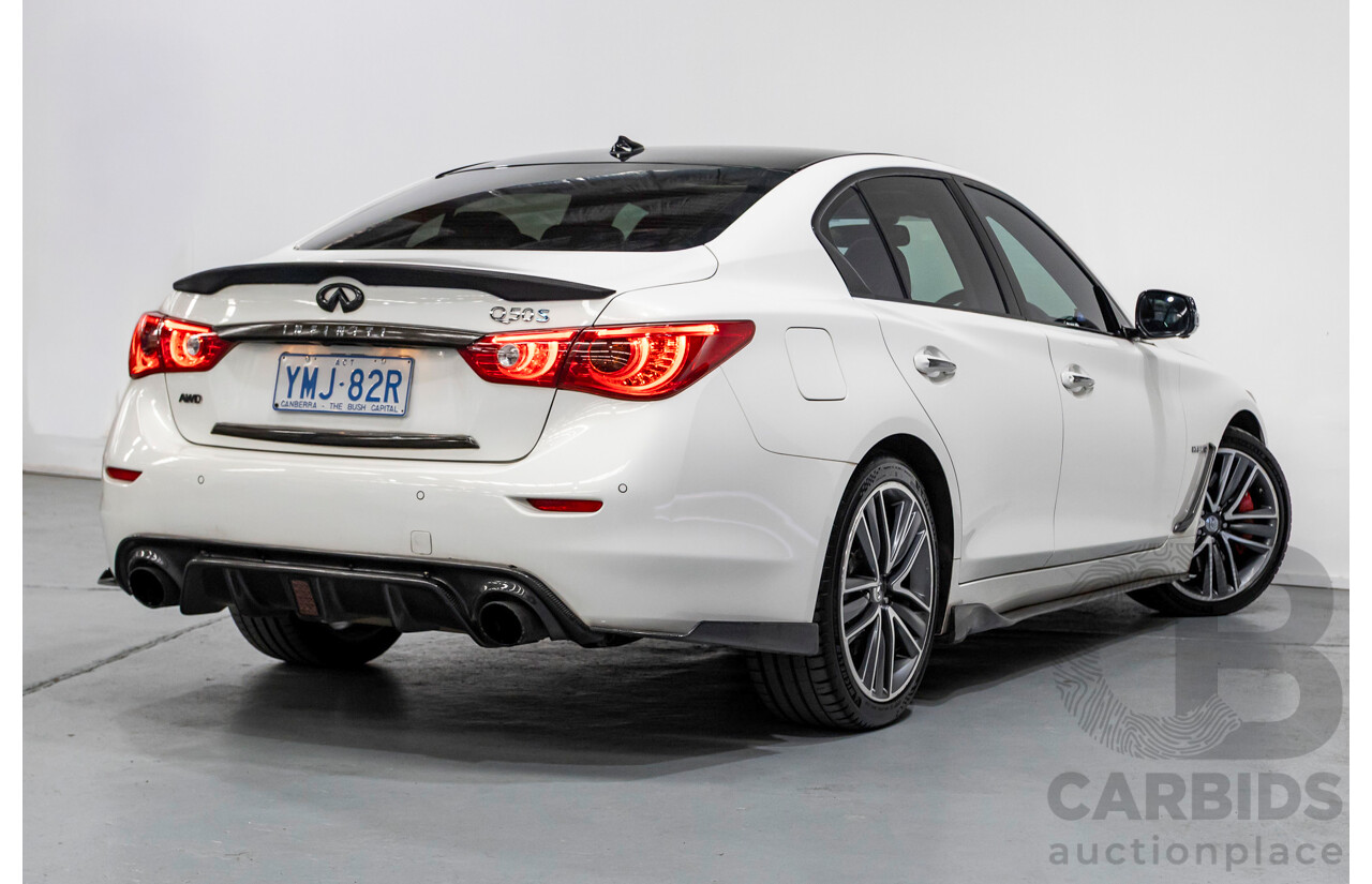 8/2014 Infiniti Q50s Hybrid Premium (AWD) V37 4d Sedan Moonlight White Pearl V6 3.5L
