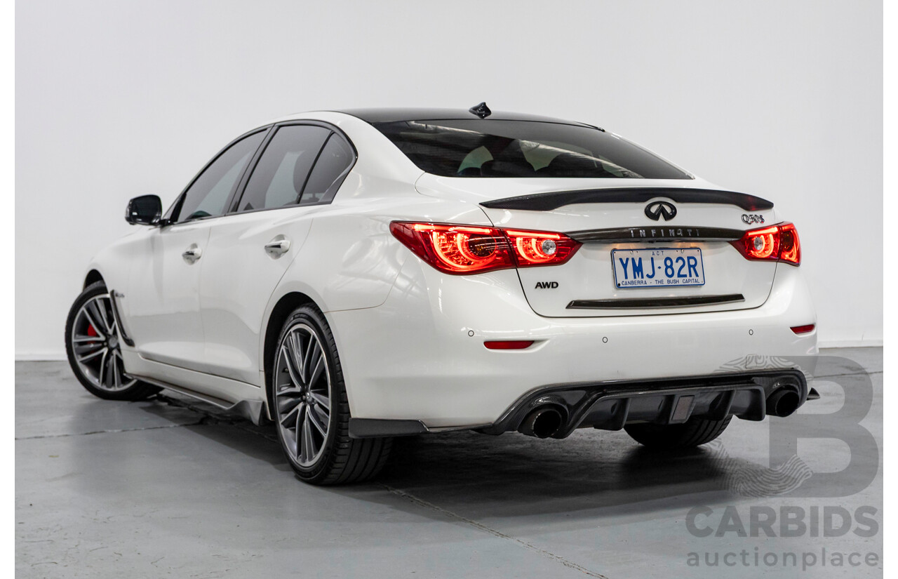 8/2014 Infiniti Q50s Hybrid Premium (AWD) V37 4d Sedan Moonlight White Pearl V6 3.5L