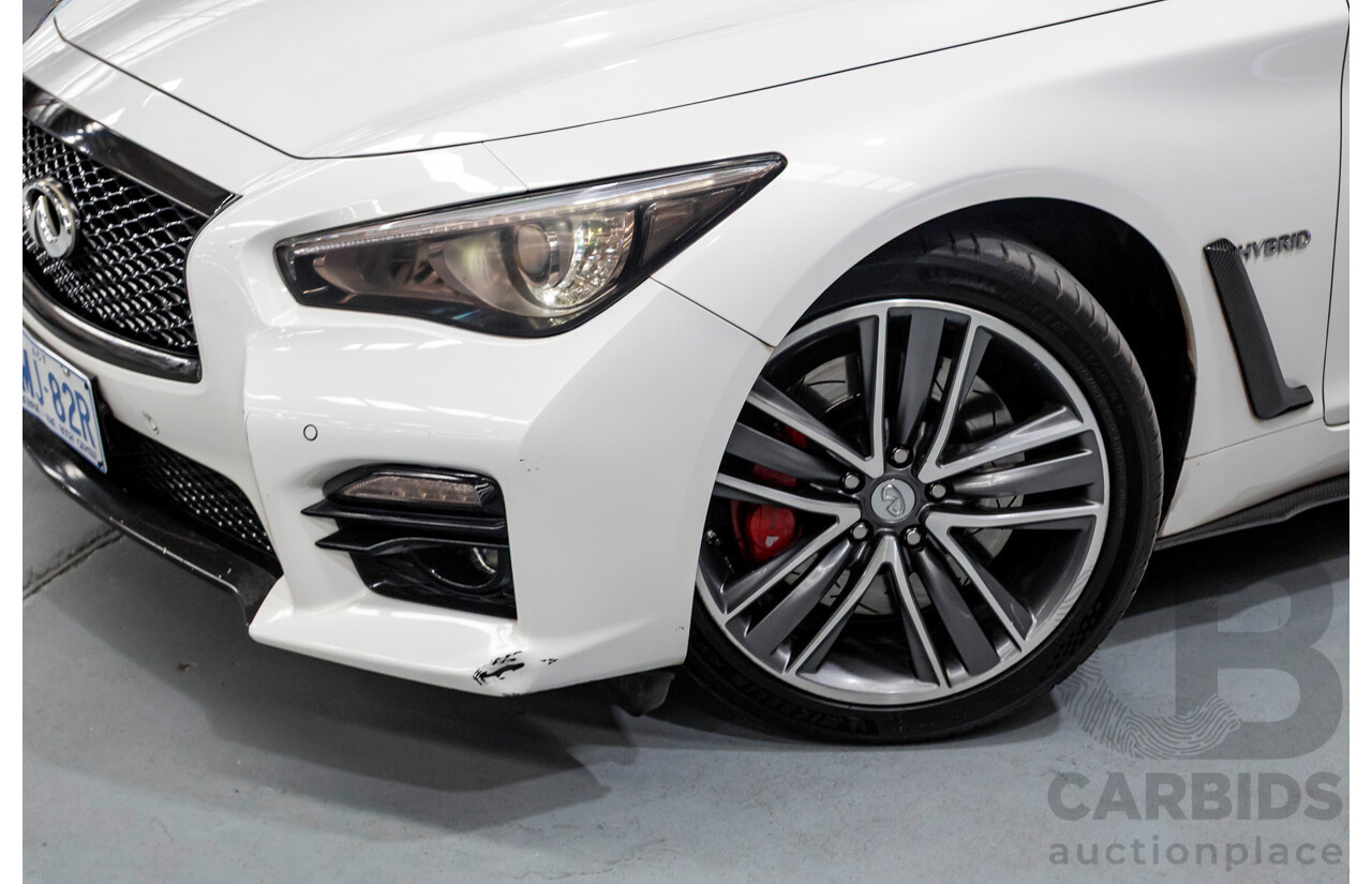 8/2014 Infiniti Q50s Hybrid Premium (AWD) V37 4d Sedan Moonlight White Pearl V6 3.5L