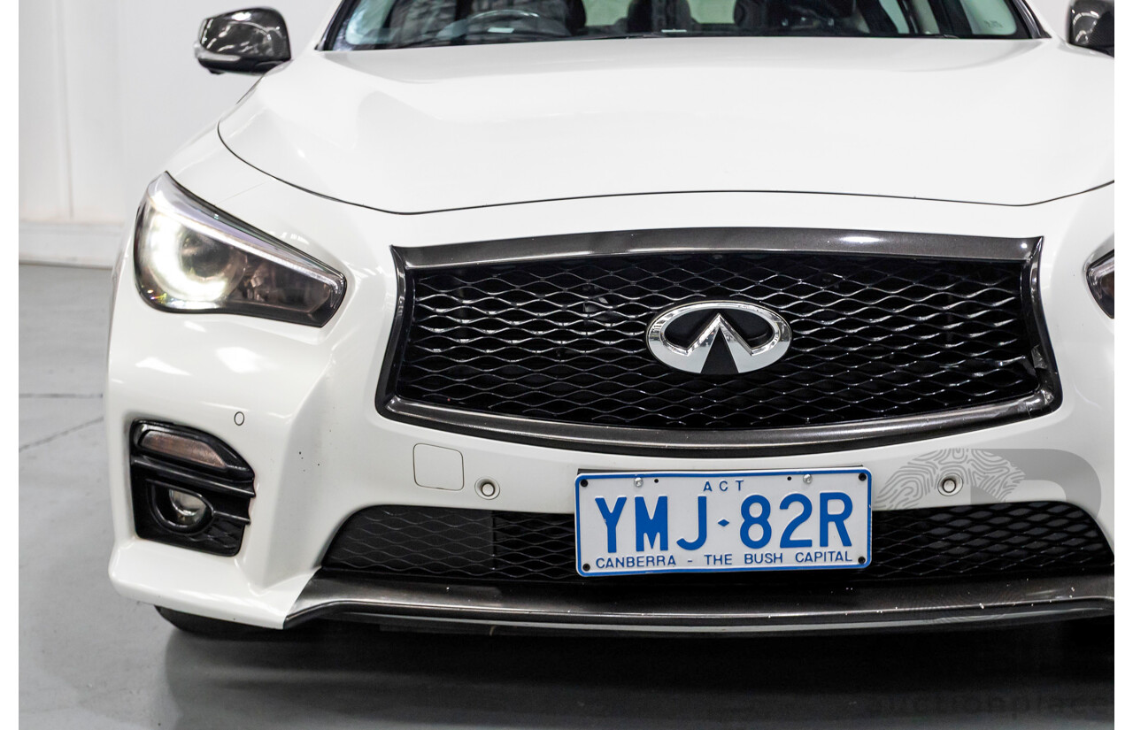 8/2014 Infiniti Q50s Hybrid Premium (AWD) V37 4d Sedan Moonlight White Pearl V6 3.5L