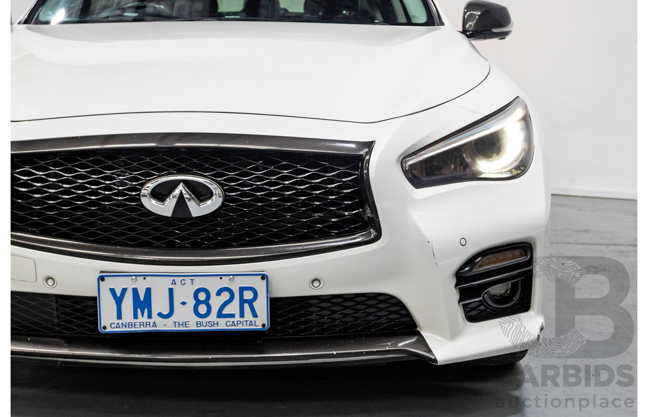 8/2014 Infiniti Q50s Hybrid Premium (AWD) V37 4d Sedan Moonlight White Pearl V6 3.5L