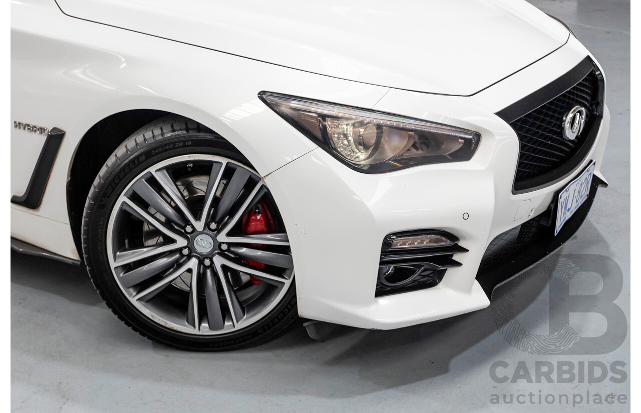 8/2014 Infiniti Q50s Hybrid Premium (AWD) V37 4d Sedan Moonlight White Pearl V6 3.5L