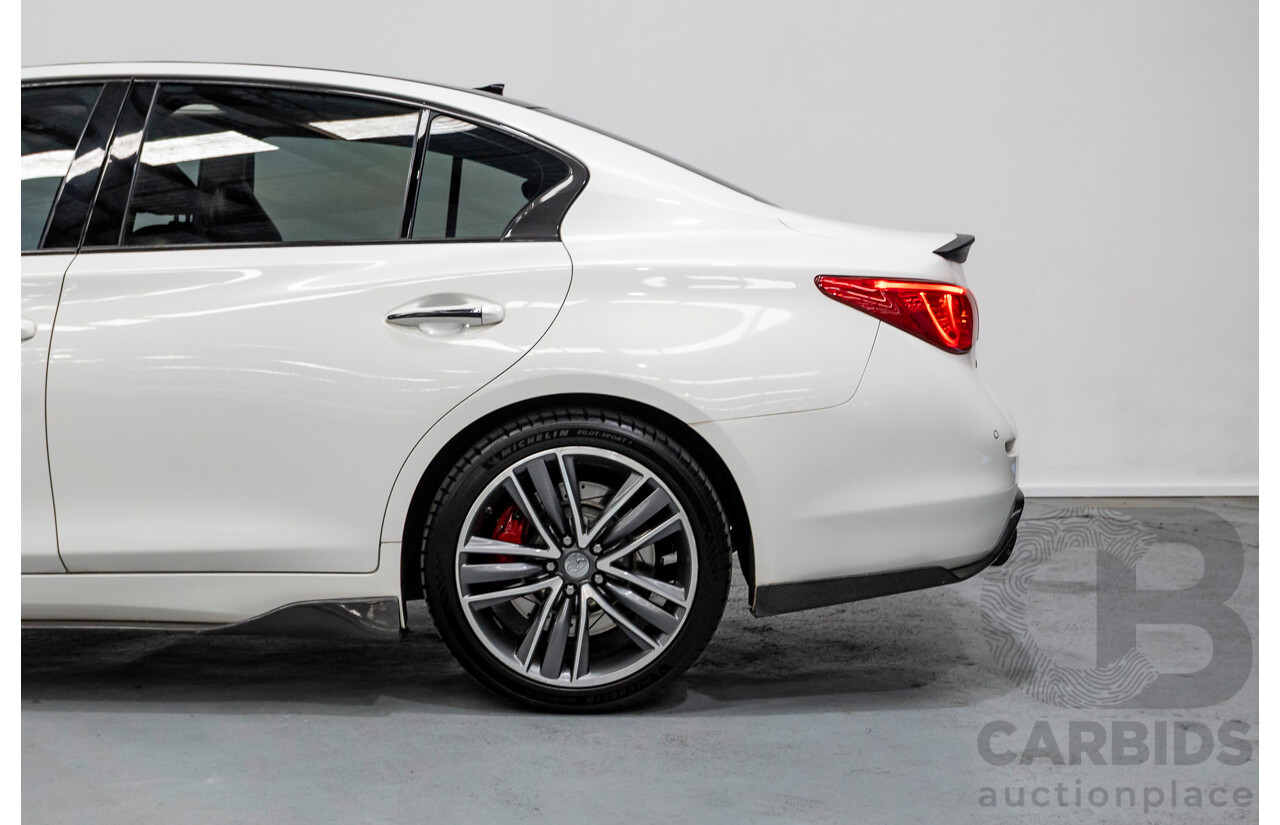 8/2014 Infiniti Q50s Hybrid Premium (AWD) V37 4d Sedan Moonlight White Pearl V6 3.5L
